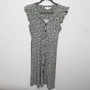 Monteau Los Angeles - Green Floral Dress Size S